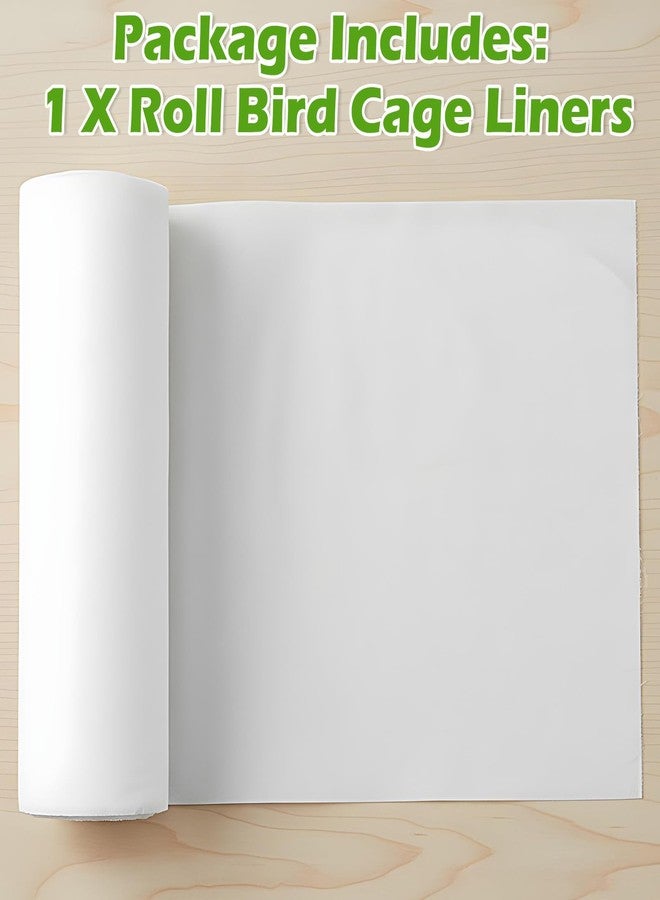 Oqqlin 100 Ft x 17.3 Inch Bird Cage Liner, Disposable White Non-Woven Bird Cage Liners Large Size Precut Absorbent Cushion Pad Mat Accessories for Pet, Parrot, Animal - Image 4